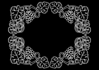 Abstract frame with bunches of grapes