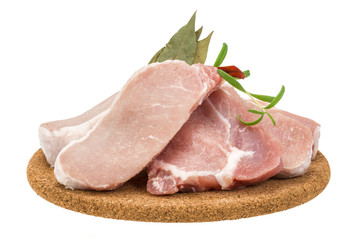 Raw pork steak