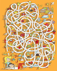 Travel Maze Game. Solution in hidden layer!