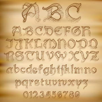 Vector sketched alphabet