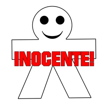 Monigote con mensaje de inocente.
