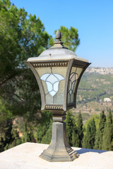 Obraz premium Metallic street lantern with pattern