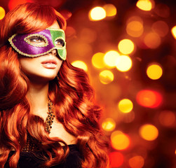 Beautiful Girl in a Carnival mask