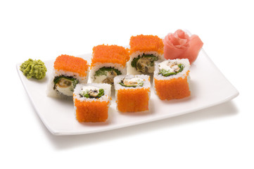 :Rolls with sea food and fish roe