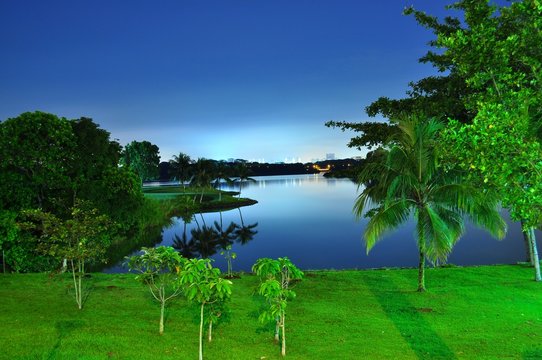 Peaceful night at Lower Seletar Reservoir