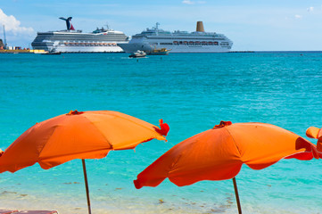 Beautiful beach in Philipsburg, Saint Martin, Carribean Islands