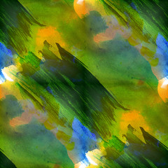 art avant-garde yellow, green background hand paint seamless wal