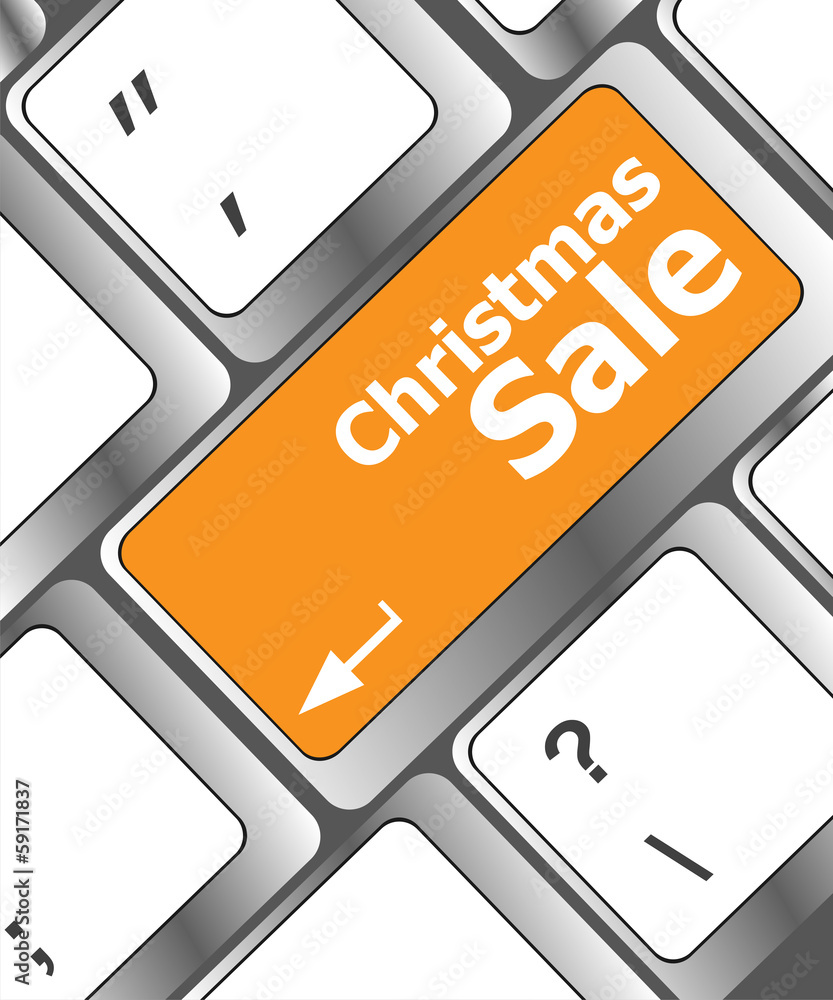Poster christmas sale on computer keyboard key button