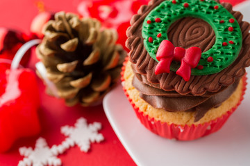 choco Christmas cupcake