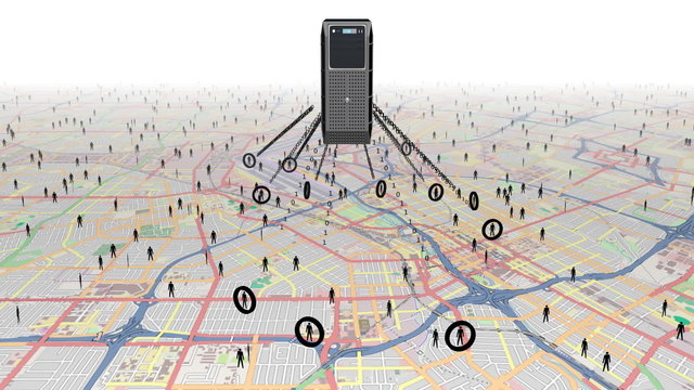 Tracking people using digital surveillance.