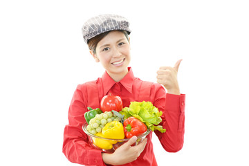 笑顔のウェイトレス