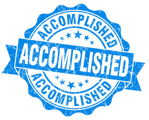 Accomplished blue grunge vintage seal