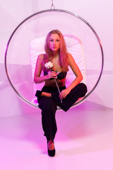 blond girl in the party