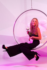 blond girl in the party