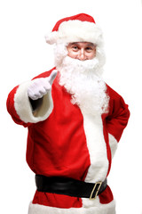 Naklejka premium father Christmas or Santa Claus giving thumb up
