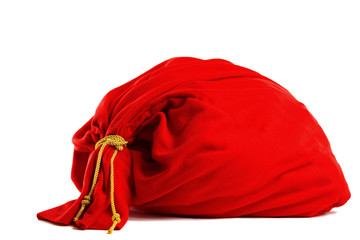 Santa gift bag Isolated on white background