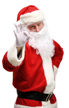 father Christmas or Santa Claus giving thumb up