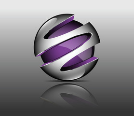 graphic element 3d violet