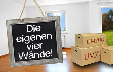 Tafel mit die eigenen vier Wände