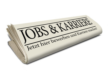 Zeitungsrolle mit Jobs und Karriere