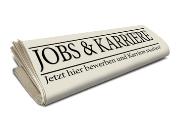 Zeitungsrolle mit Jobs und Karriere