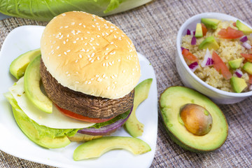 Grilled portabella burger.