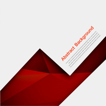 Vector abstract background. Polygon red and black