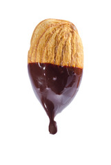 Almond dipped in chocolate.