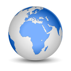 White and Blue globe