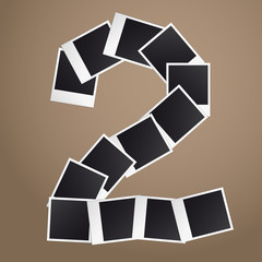 Figure two of Polaroid photos. Vector illustration.
