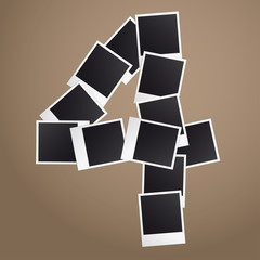 Figure four of Polaroid photos. Vector illustration