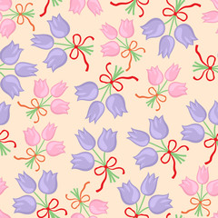 Pastel floral bouquet pattern seamless