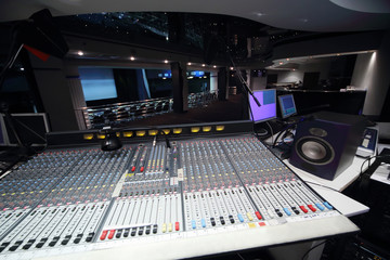 Equipment for management of sound system in large concert hall.