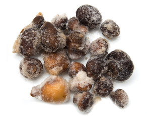 frozen champignon on a white background