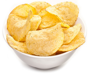 Potato chips in a bowl.