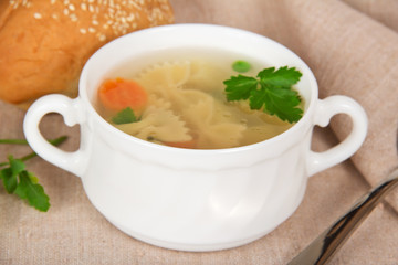 Tasty chicken paste soup