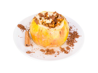 Baked apple with nuts