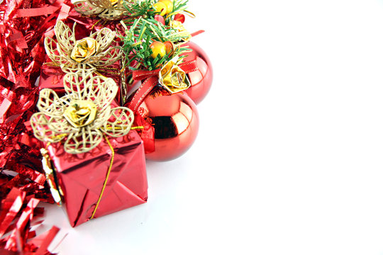 Red ribbon and gift box.