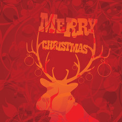 vector merry christmas decorative red floral background.
