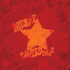 vector merry christmas decorative red floral background.
