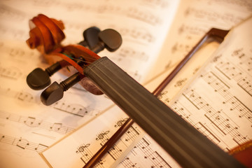 Naklejka premium Violin with bow