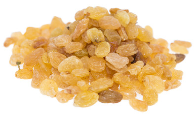 Heap of Raisins on white