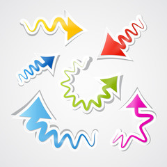 Abstract Colorful Paper Arrows Set