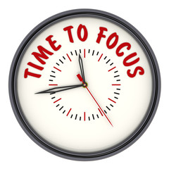 Time to focus (Время сконцентрироваться). Часы с надписью