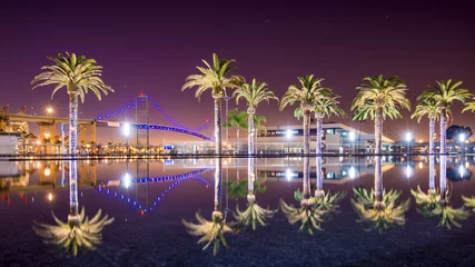 Gordijnen Vincent Thomas Bridge in Los Angeles County © SeanPavonePhoto