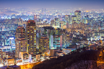 Naklejka premium Seoul Financial District Cityscape
