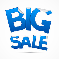 Blue Big Sale Sticker - Label on white background