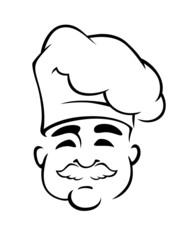Happy european chef in toque hat