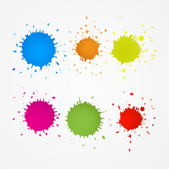Colorful Splashes, Blots, Stains Set