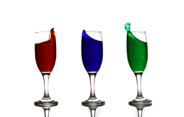 Three Color Glasses Splash